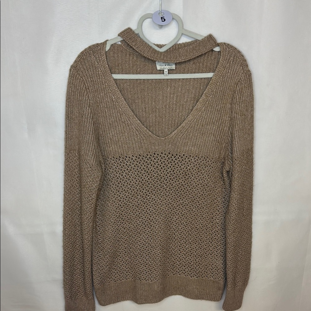 5. Lucky Brand Women's Tan Sweater size M